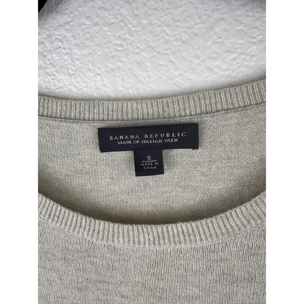 Banana‎ Republic Wool Blend Sweater Dress Striped Beige Gray Made S Acde